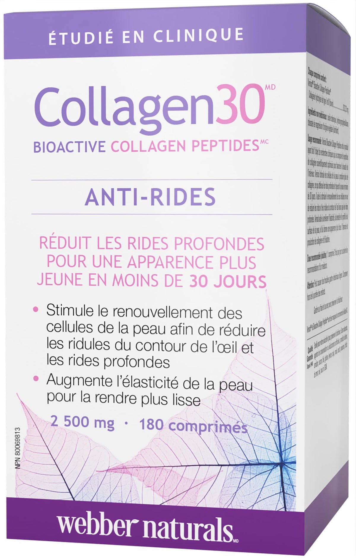 Webber Naturals Collagen30 Anti-Wrinkle, 2500 mg of Bioactive Collagen Peptides Per Serving, 180 Tablets, Helps Reduce Deep Wrinkles, Fine Lines & Stimulates Skin Cells ๐ All In One Marketplace Canada