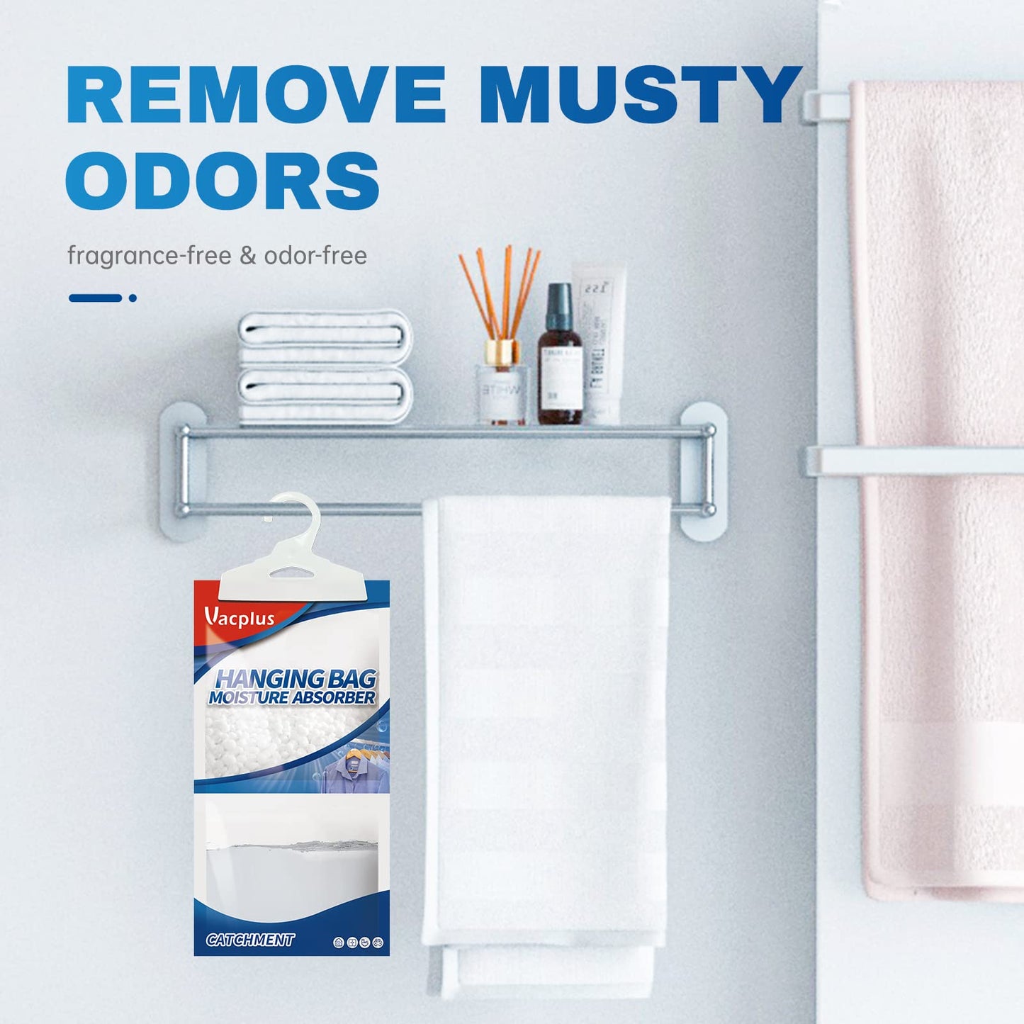 Vacplus Moisture Absorbers Packets, Fragrance Free 10 Pack, Humidity Packs, Dessicant Packets, Hanging Closet Dehumidifier Bags, Dehumidifier for Bathroom, Blue, 30.0 x 16.0 cm ๐ All In One Marketplace Canada