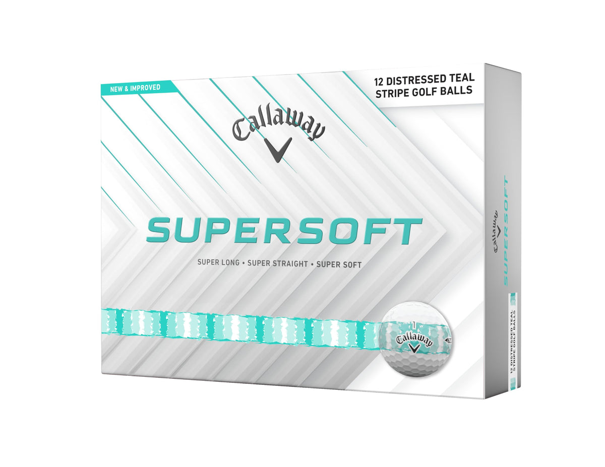 Callaway Golf Supersoft Golf Balls (2025) (Distressed Stripe Teal) ๐ All In One Marketplace Canada