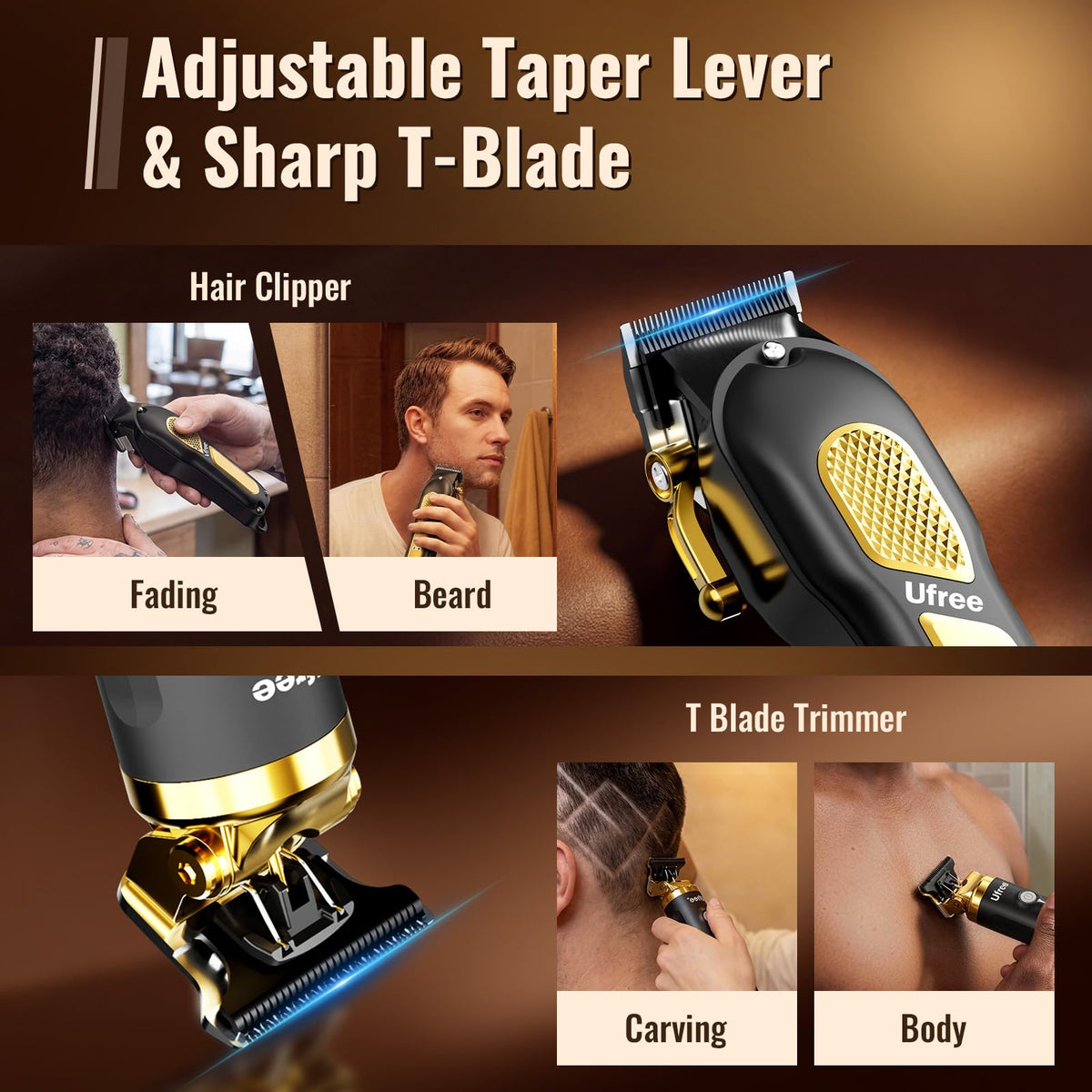 Ufree Hair Clippers for Men, Clippers and Trimmers Set, Cordless Barber Clippers, Grooming Kit, Gifts for Men ๐ All In One Marketplace Canada