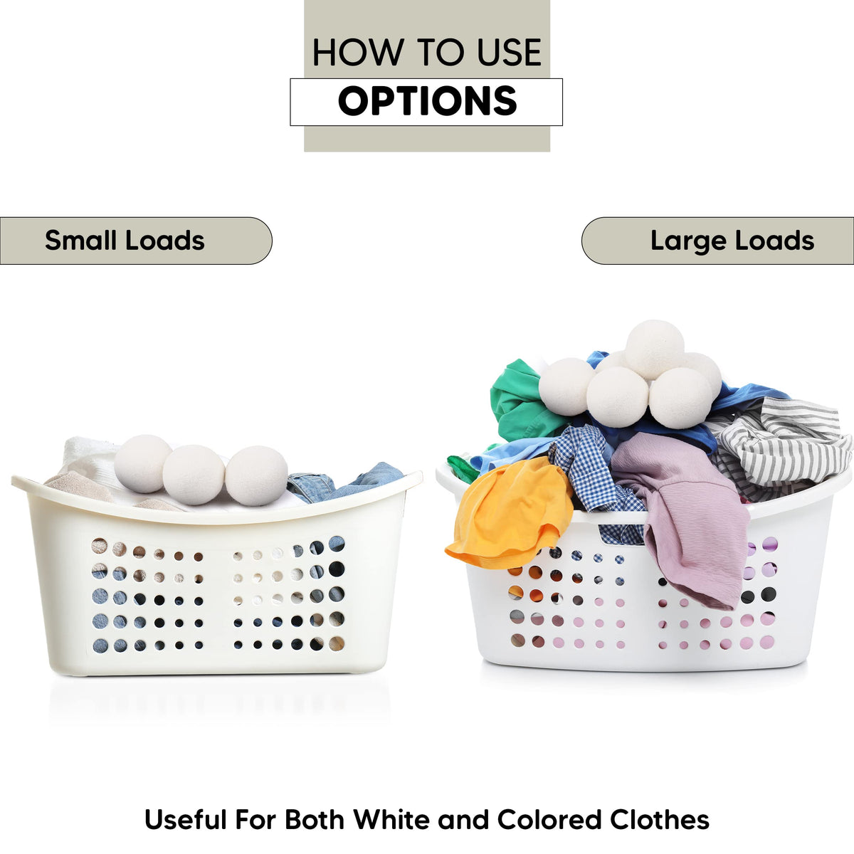RAYTRADE XL Wool Dryer Balls 6-Pack 100% Made of Organic New Zealand Wool Reduces Clothing Wrinkles and Saves Drying Time Reusable Natural Fabric Softener Stocking Stuffer Gifts (White) ๐ All In One Marketplace Canada