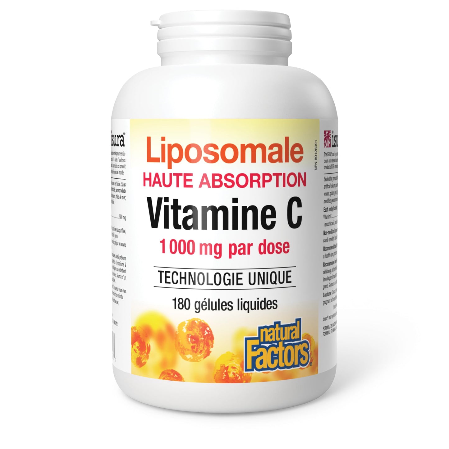 Natural Factors Liposomal Vitamin C, HIGH ABSORPTION, 180 Liquid Softgels, 1000 mg per Serving (2 Softgels), Immune Support, Antioxidants, Proudly Canadian ๐ All In One Marketplace Canada