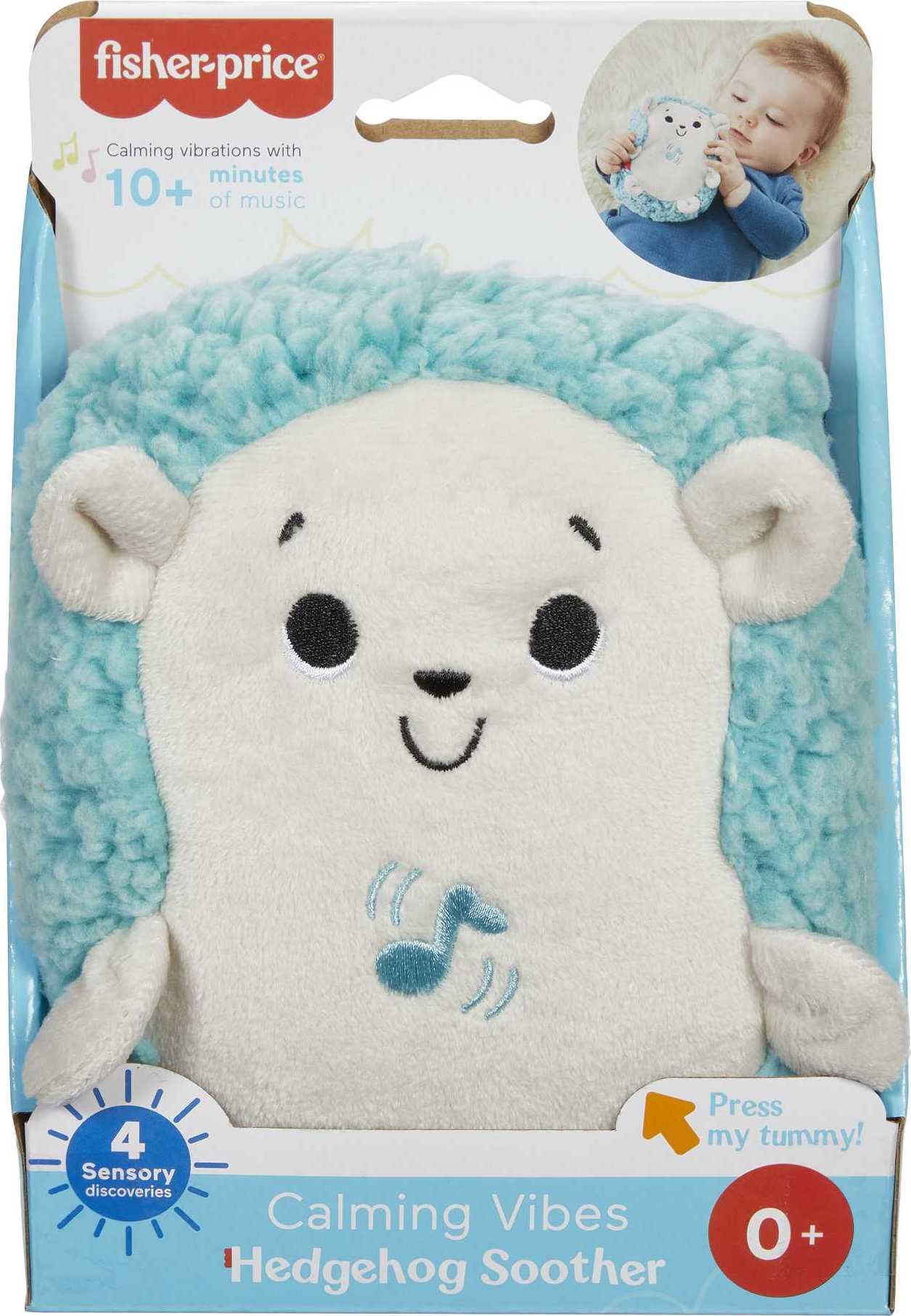 Fisher-Price Baby Musical Toy Calming Vibes Hedgehog Soother Plush Sound Machine with Vibrations for Newborns, Blue 🍁 All In One Marketplace Canada
