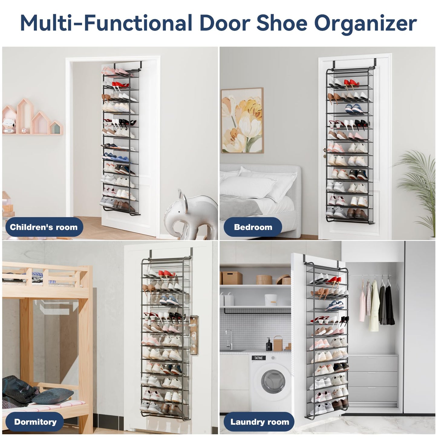 Whitmor 36 Pair Over-The-Door Rack-Gunmetal Gray Shoe Organizer ๐ All In One Marketplace Canada