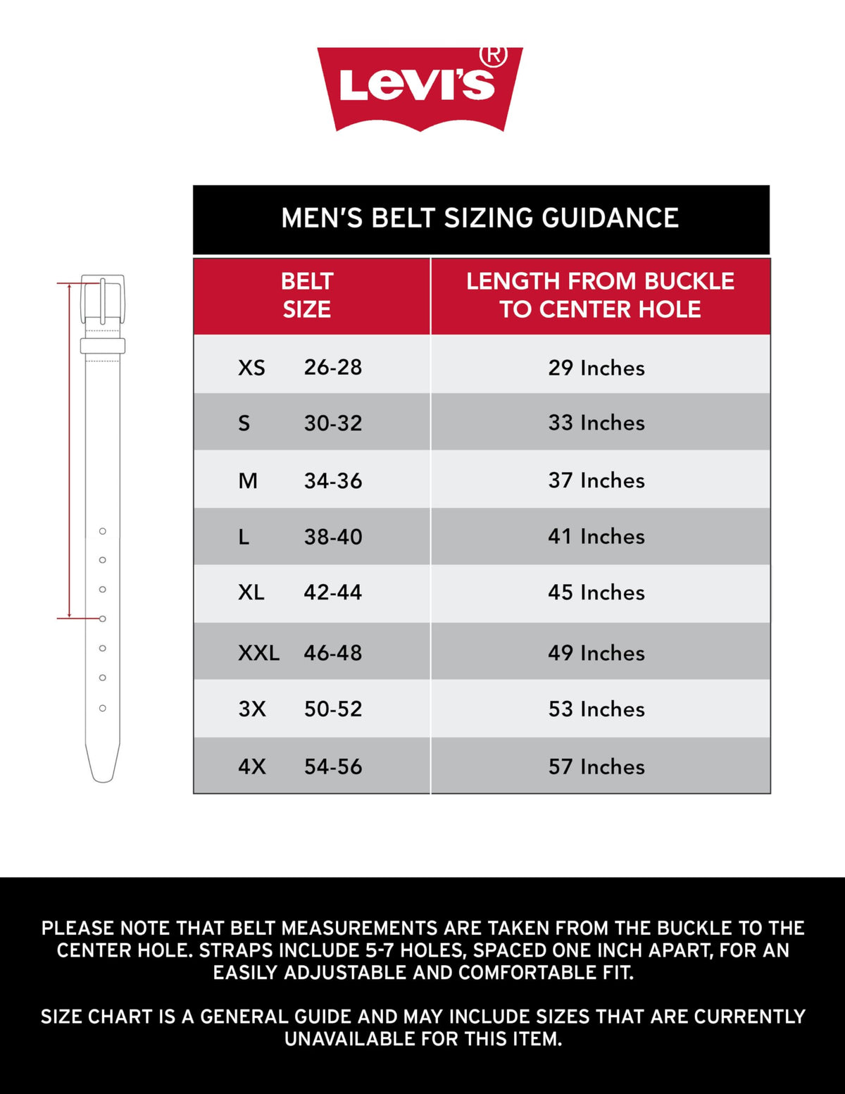 Levi's Casual Belt-Dress for Men Jeans with Thick Strap and Buckle, Matte black, Extra-Large (42-44) ๐ All In One Marketplace Canada