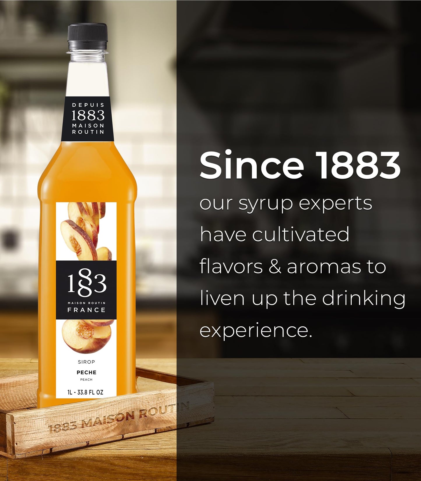 Maison Routin 1883 Peach Syrup, Pet Bottle 1000 Milliliter ๐ All In One Marketplace Canada