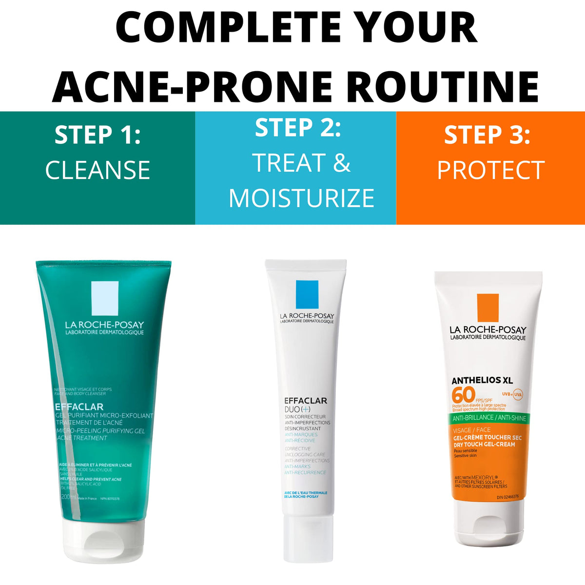 La Roche Posay Effaclar Micro-Peeling Purifying Gel Cleanser Acne Treatment. 2% salicylic acid face & body wash with niacinamide. Unclogs pores, exfoliates, acne marks. Oil-free, sensitive skin, 200ML ๐ All In One Marketplace Canada