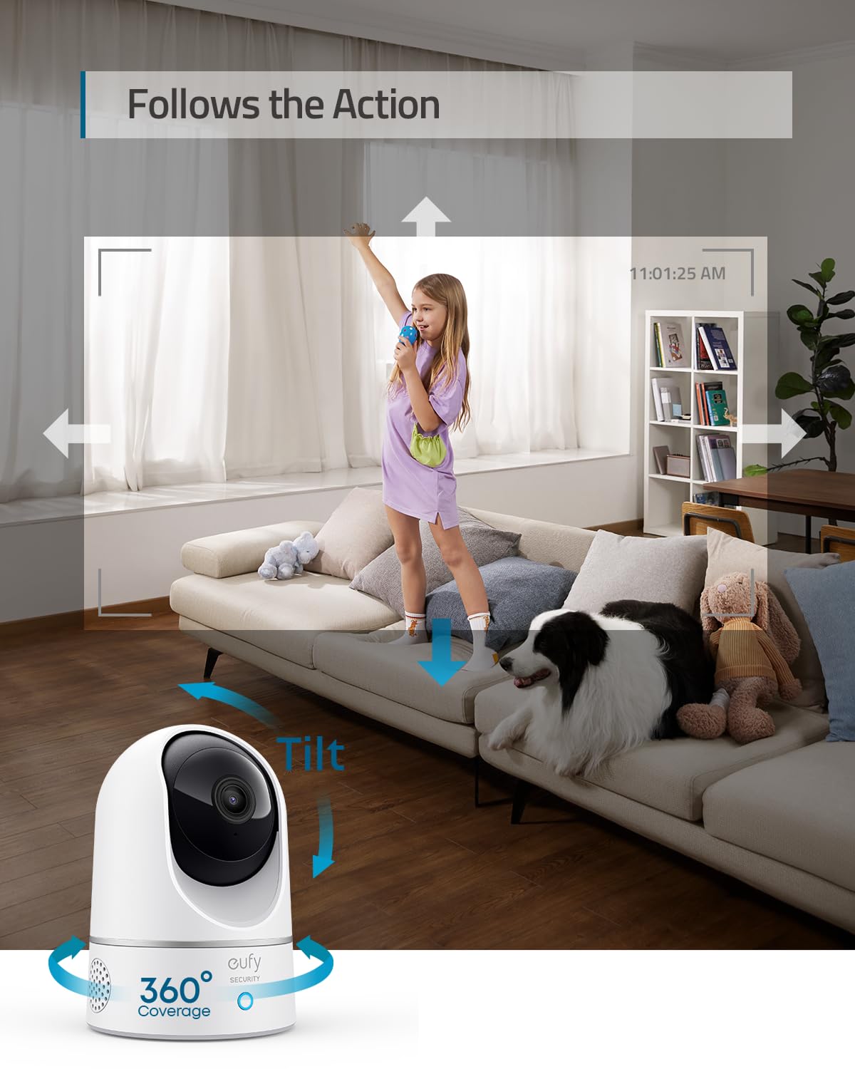 eufy Security Indoor Cam E220, 2K, Pan & Tilt, Indoor Security Camera, Wi-Fi Plug-in Camera, Human & Pet AI, Voice Assistant Compatibility, Night Vision, Motion Tracking, HomeBase not Compatible ๐ All In One Marketplace Canada
