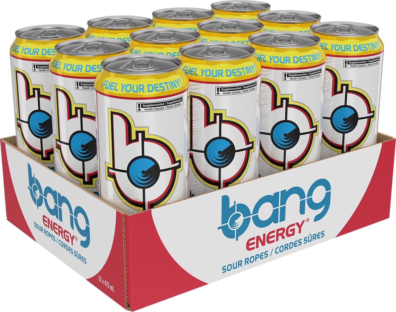 Bang Energy, Sour Ropes, 473mL (12 Pack) - Zero Sugar, Zero Calorie Energy Drink ๐ All In One Marketplace Canada