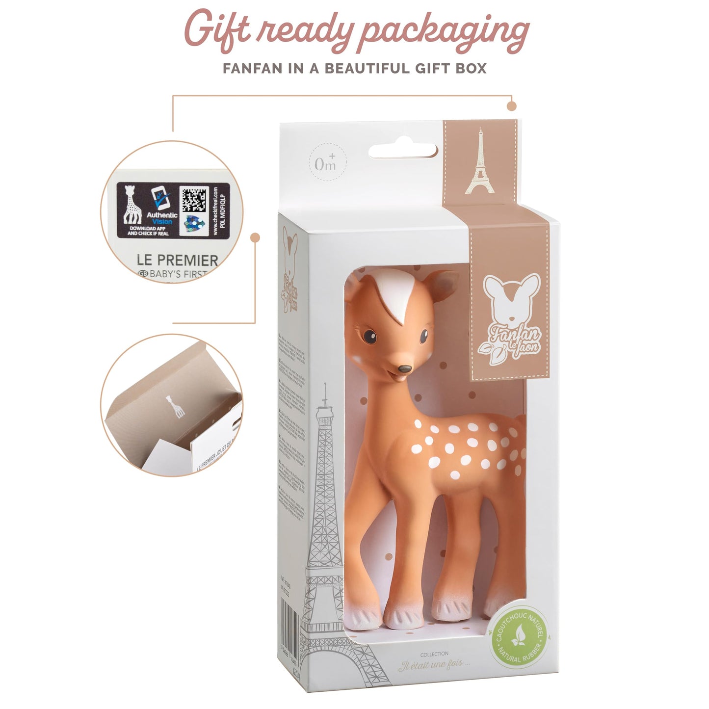 Fanfan The Fawn - Sophie la girafe's New Friend - Soft Natural Rubber - BPA-Free Teething Toy for Babies from Birth ๐ All In One Marketplace Canada