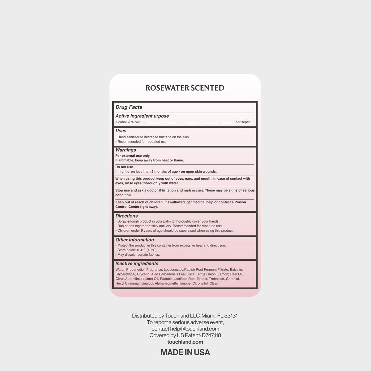 Touchland Hand Sanitizer Spray, 1 FL OZ - Rosewater ๐ All In One Marketplace Canada