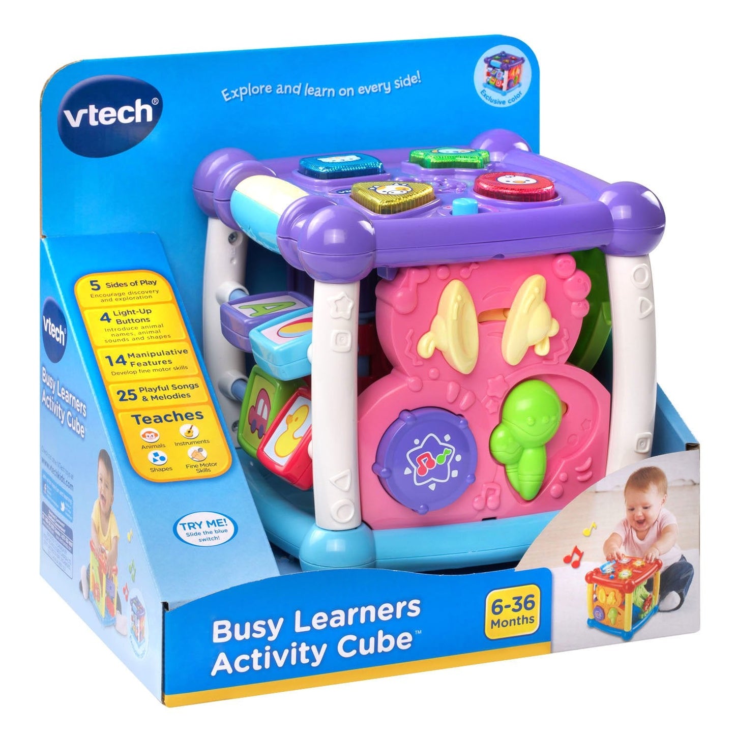 VTech Busy Learners Activity Cube, Purple ๐ All In One Marketplace Canada