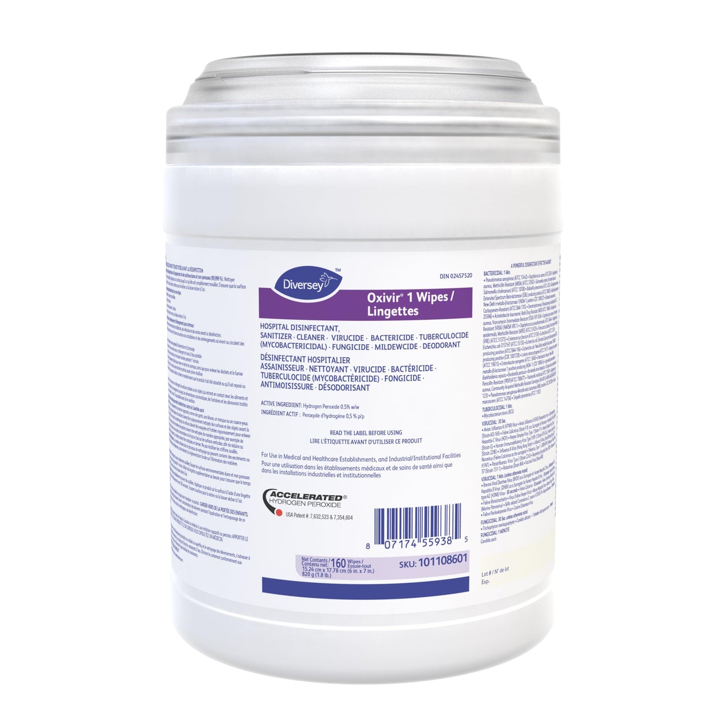 Diversey Oxivir 1 Disinfectant Wipes, Std Canister ๐ All In One Marketplace Canada
