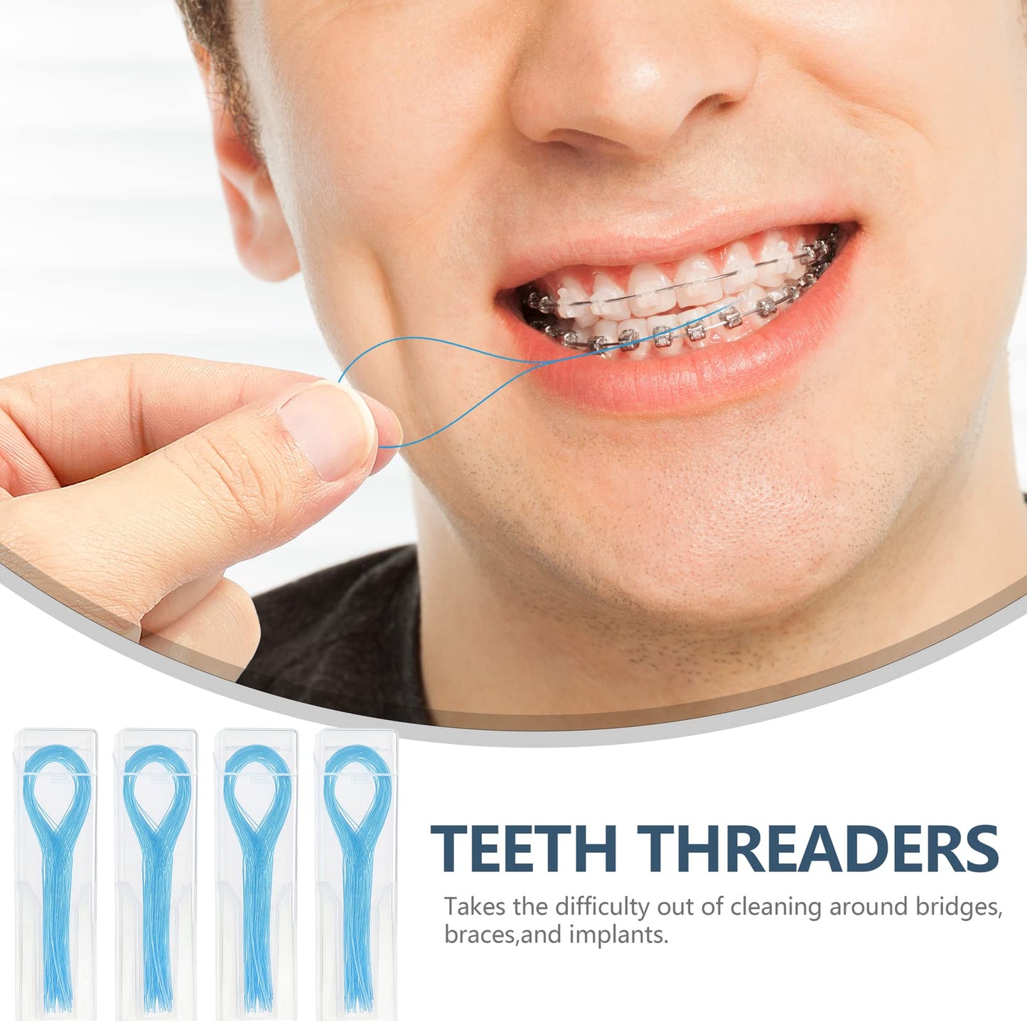 Floss Threaders, Deep Clean Dental Floss Threader for Braces, Bridges, and Implants, Blue ๐ All In One Marketplace Canada