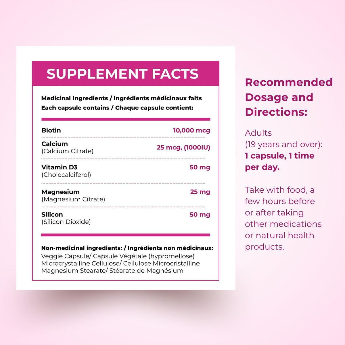 Biotin 10000MCG Hair Vitamins For Hair Growth Women | Canadian-Made | Promotes Healthy Skin & Nail Growth - Supports Muscle Function - Biotin Supplement - Hair Growth Products for Women - 120 capsules ๐ All In One Marketplace Canada