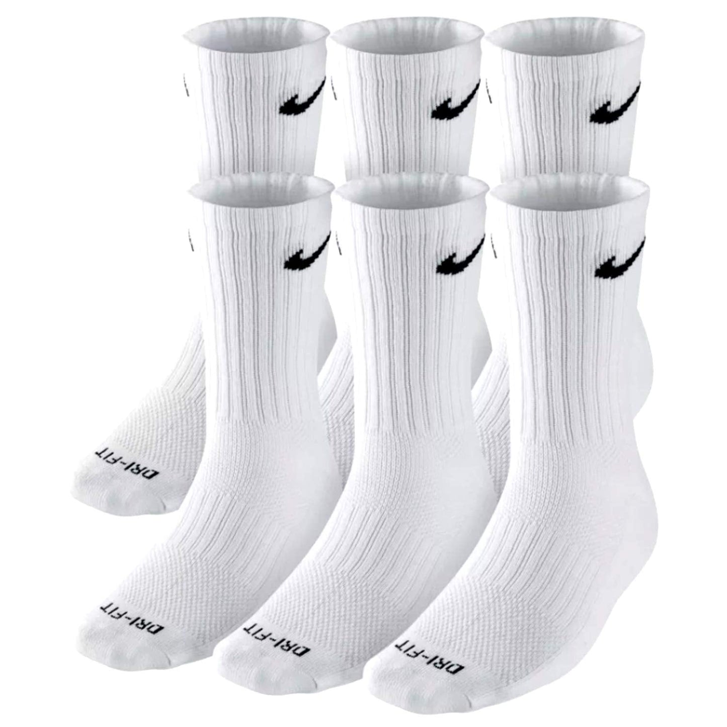 NIKE Plus Cushion Socks (6-Pair) (L (Men's 8-12 / Women's 10-13), Crew White) ๐ All In One Marketplace Canada
