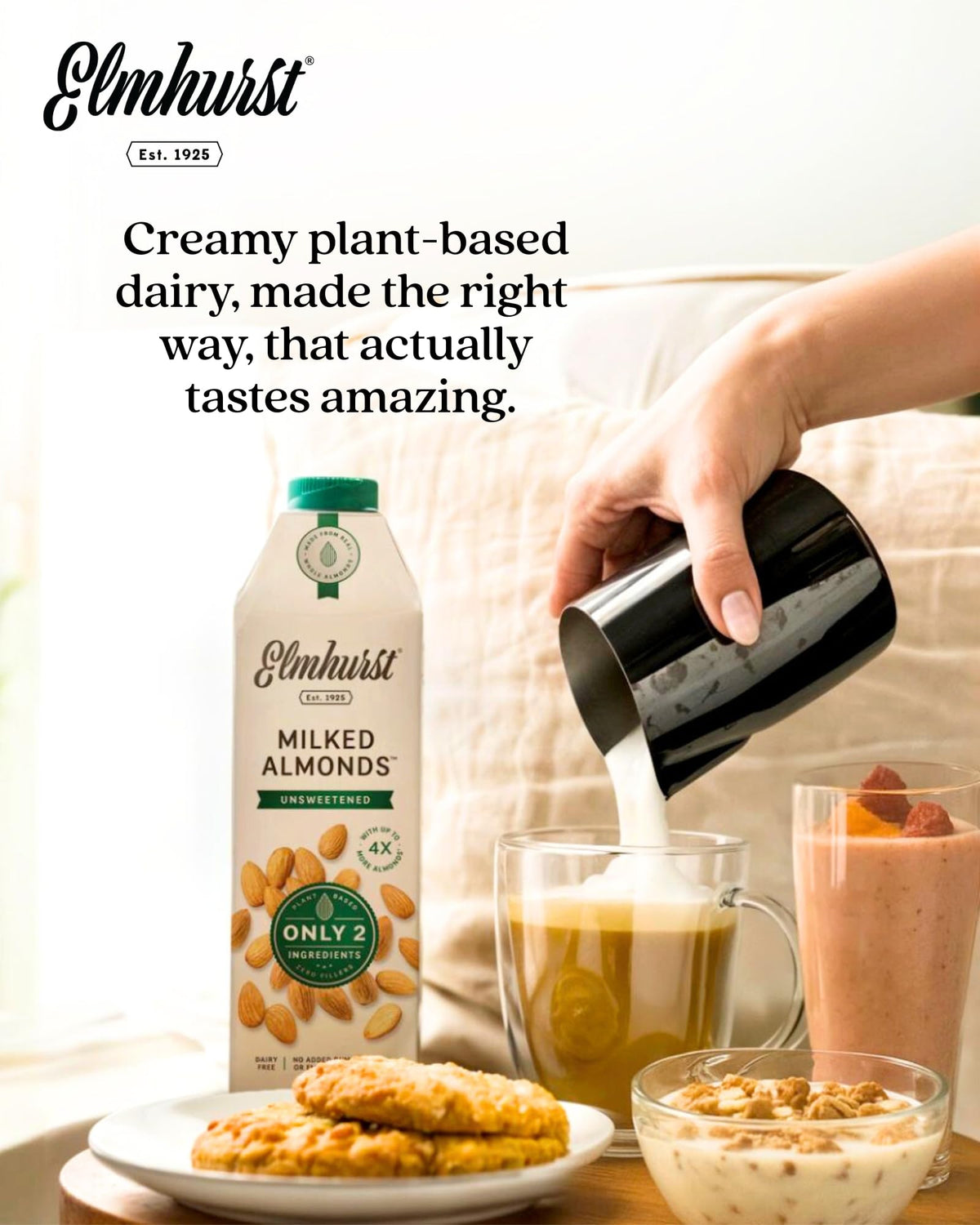 Elmhurst Unsweetened Almond Milk 6x946 ML ๐ All In One Marketplace Canada