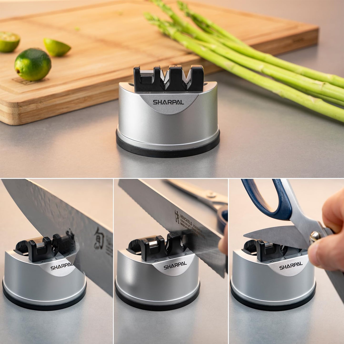 SHARPAL 191H Knife & Scissors Sharpener, Kitchen Chef Sharpening Tool for Straight and Serrated Knives โ Repairs, Restores, and Sharpens Blades ๐ All In One Marketplace Canada