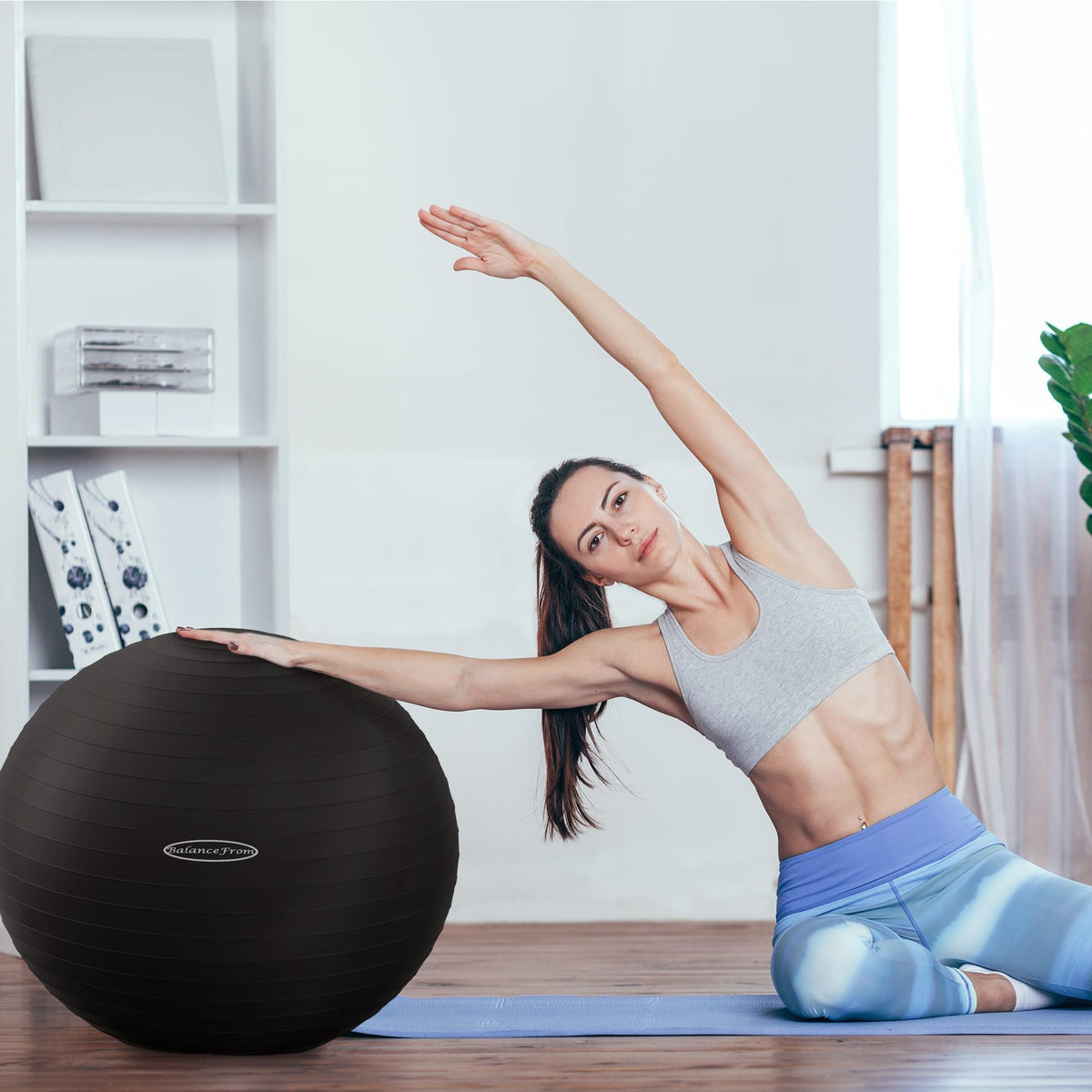 BalanceFrom Anti-Burst Slip Resistant Exercise Ball - 26-inch Black, 2,000-Pound Capacity ๐ All In One Marketplace Canada