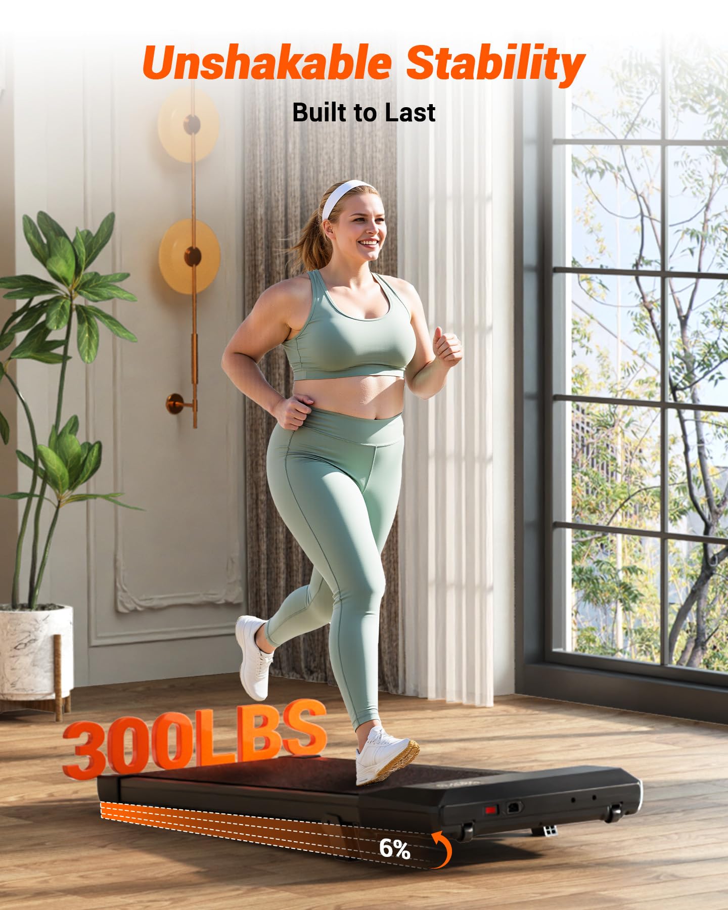 DeerRun 3-in-1 Incline Walking Pad, Under Desk Treadmill with 6% Incline, 2.5HP Quiet Portable Walking Machine for Home Office, 300 lbs Capacity, LED Display & Smart App, Ready-to-Use ๐ All In One Marketplace Canada