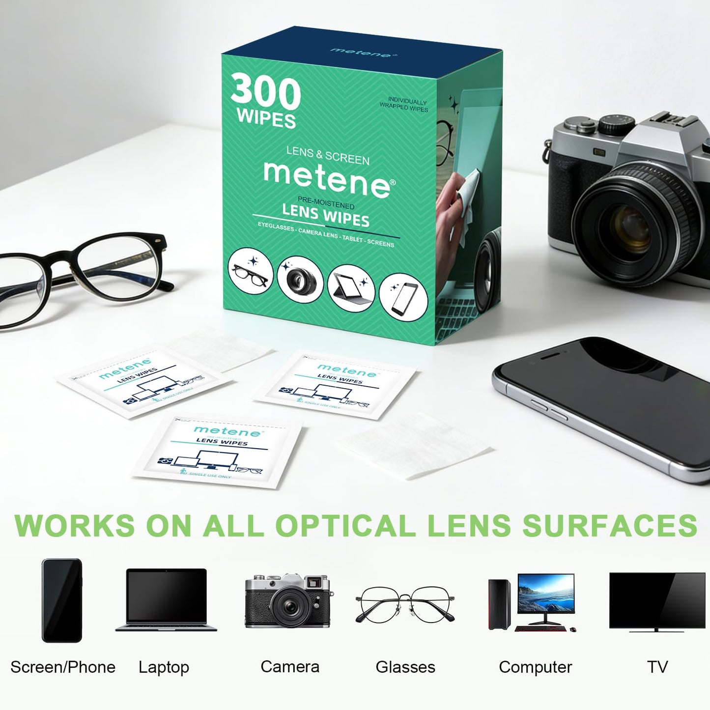 Metene Lens Wipes, 300 Pre-Moistened Individually Wrapped Glasses Wipes ๐ All In One Marketplace Canada