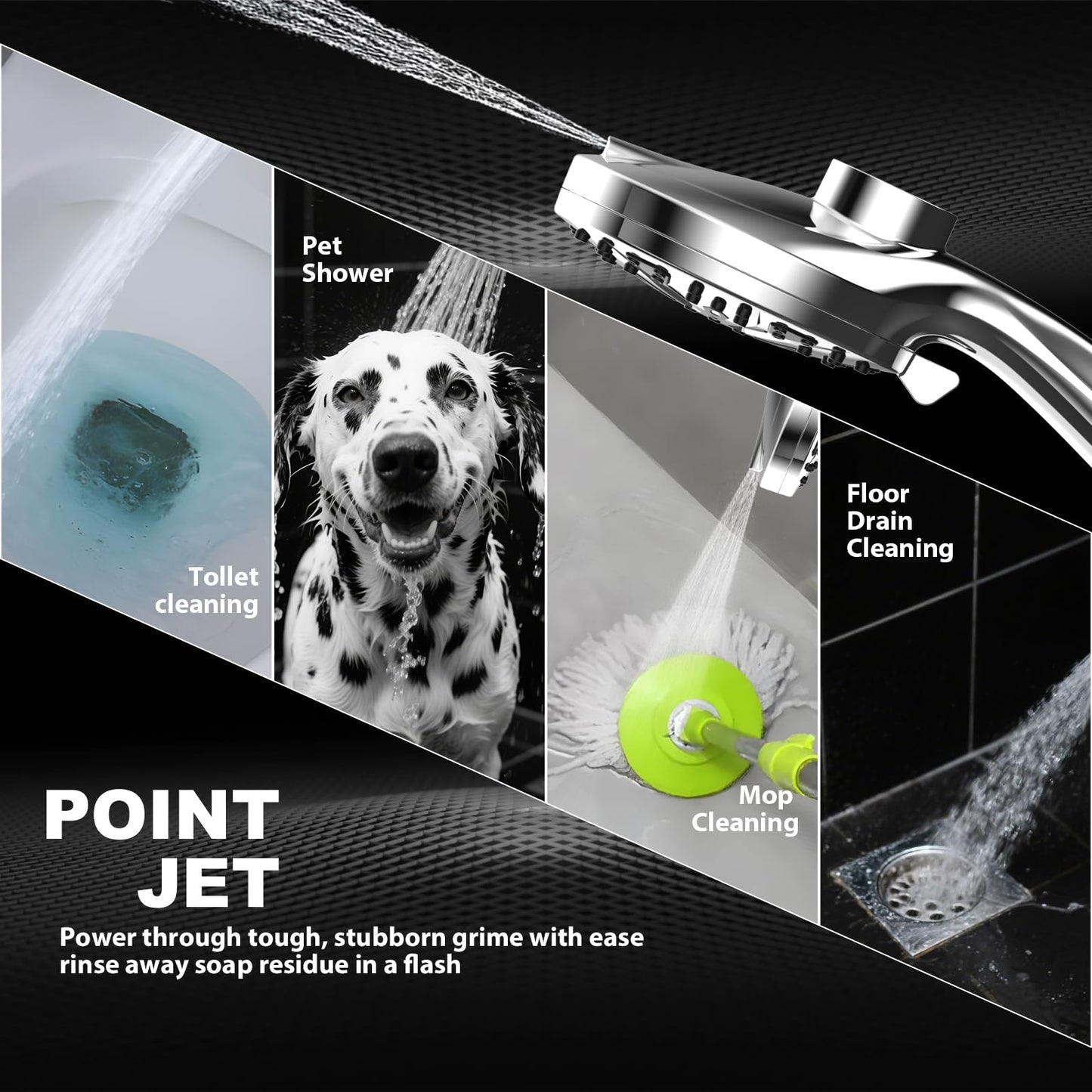 Rain Shower Head with Handheld High Pressure Rainfall Shower Heads with Handheld Spray Combo Adjustable one-piece Stand daul Shower Head Built-in Magnetic Docking and Power Jets(Sliver) 🍁 All In One Marketplace Canada