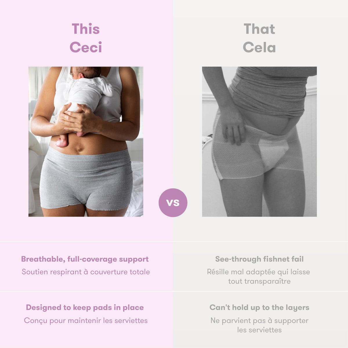 Frida Mom Women's Postpartum Underwear, Disposable Boyshort Underwear, Seamless with Stretchy Support, Postpartum Essentials, Size Petite (Waist 58โ86 cm Stretched), 8 Count, Feminine Care, Grey ๐ All In One Marketplace Canada