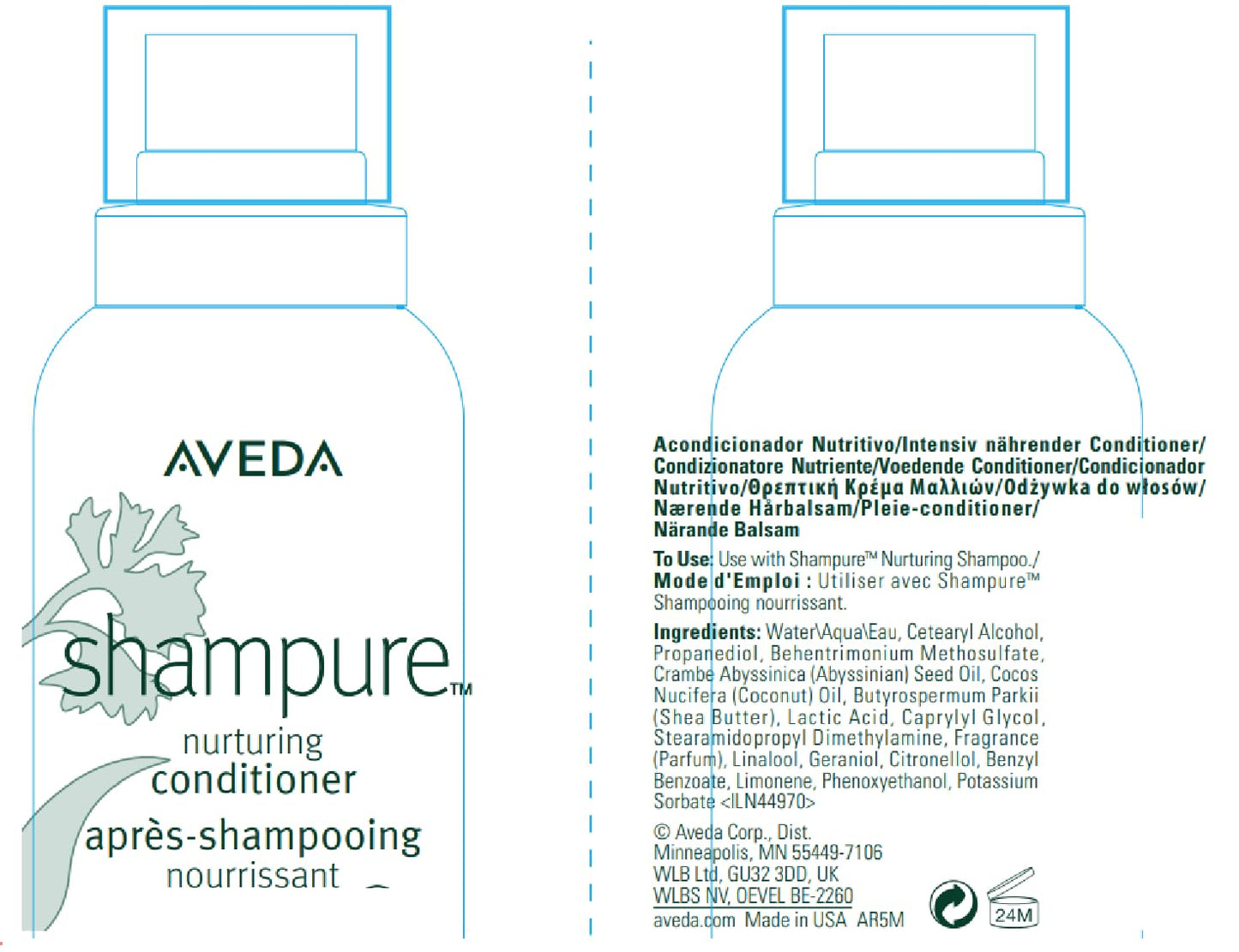 Aveda Shampure Nurturing Conditioner for Fine to Medium Hair | Lightweight Conditioner | 98% Naturally Derived* | Calming Aroma of Lavender & Ylang Ylang, 250ml ๐ All In One Marketplace Canada