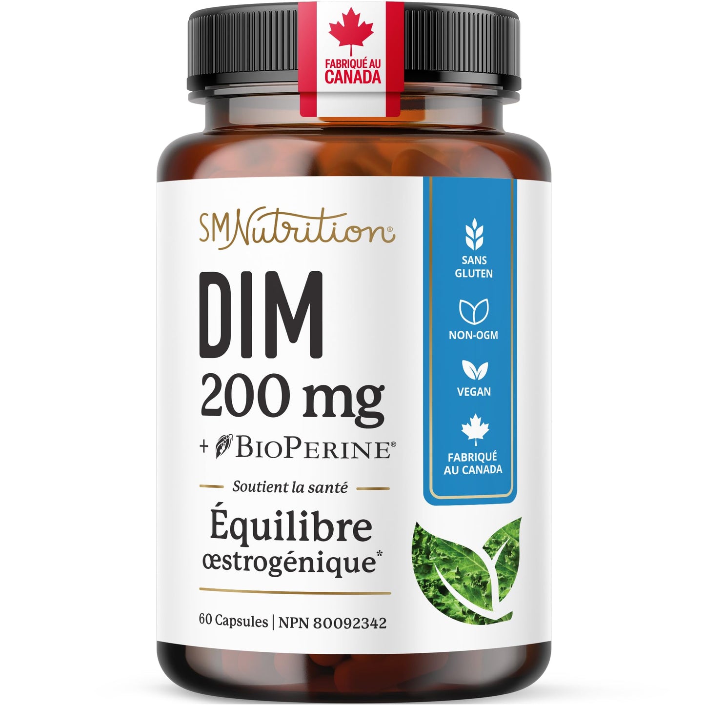 DIM Supplement 200 mg | Estrogen Balance for Women & Men | Hormonal Acne, Hormone Balance, PMS, Bloating, Antioxidant & Menopause Supplements for Women | Canadian Made, Vegan Diindolylmethane | 60 Ct π All In One Marketplace Canada