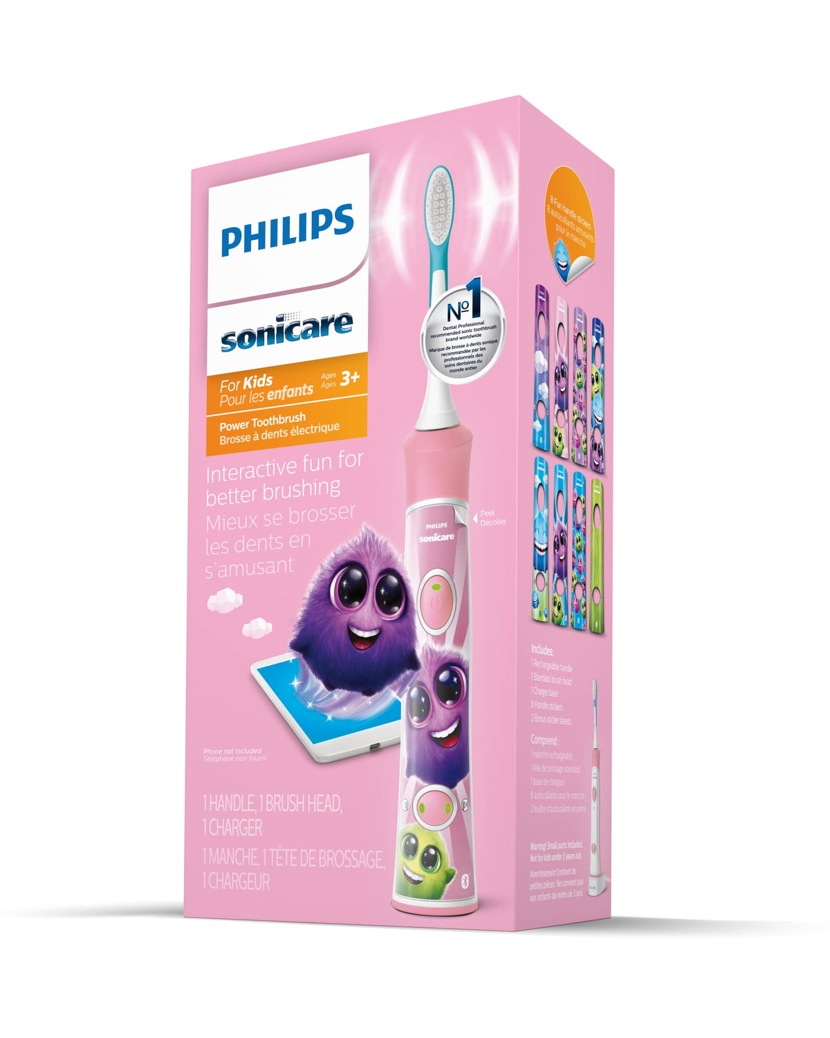 Philips Sonicare for Kids Pink Rechargeable Electric Toothbrush, HX6351/41 π All In One Marketplace Canada