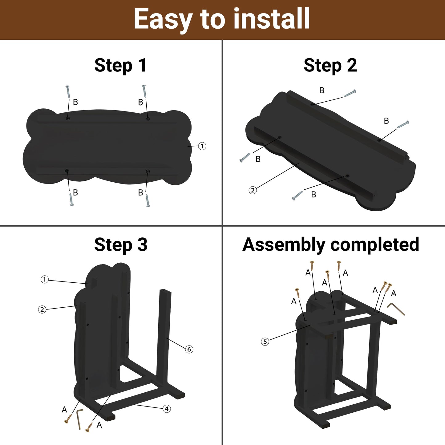 COSYLAND Bamboo Step Stool, Two Step Stools Toddler 300 lbs Capacity with Safety Non-Slip Pads, Bamboo Step Stool for Bathroom, Kitchen Dual Height Step Stools for Kids (Black) ๐ All In One Marketplace Canada