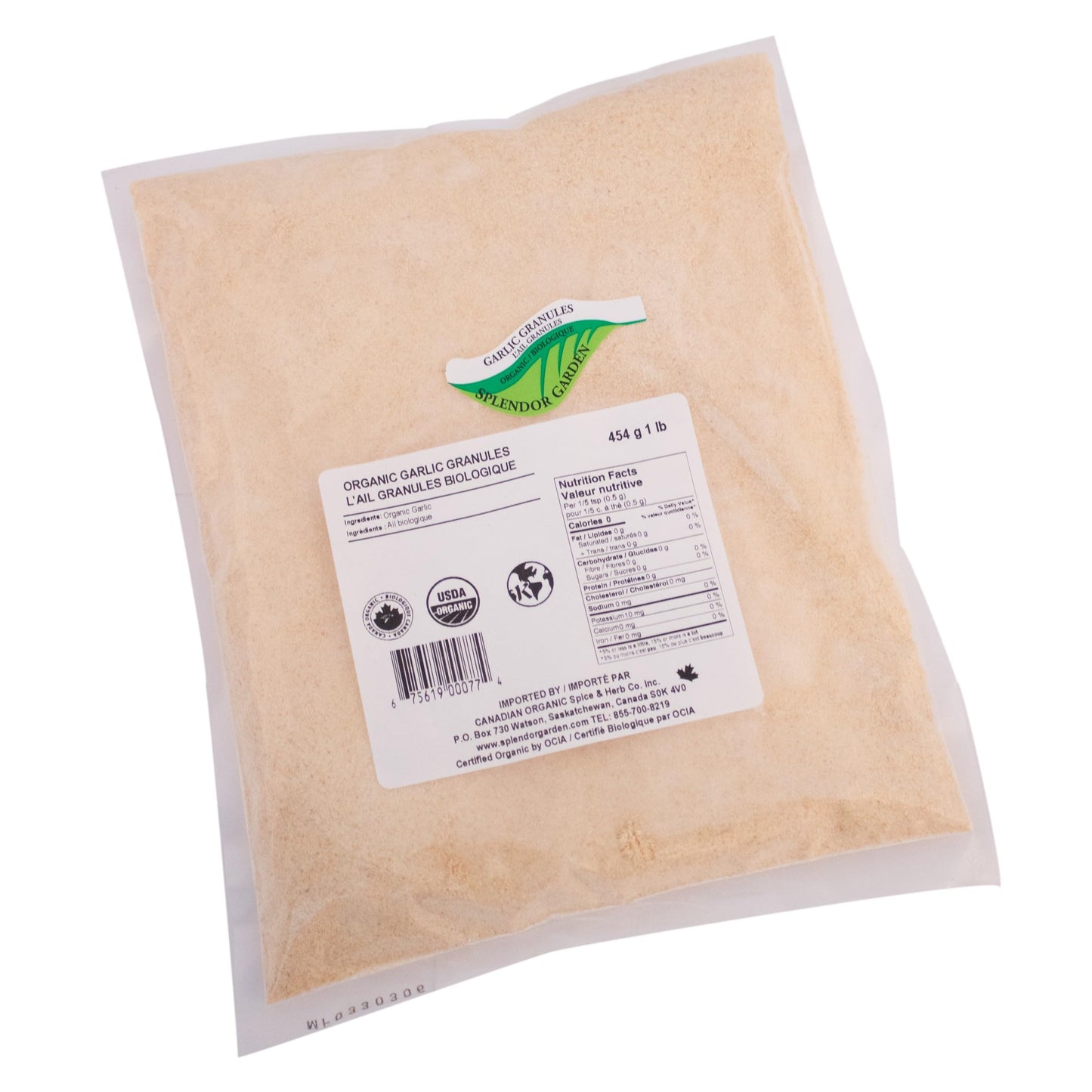 Splendor Garden Organic Garlic Granules - 454 g ๐ All In One Marketplace Canada