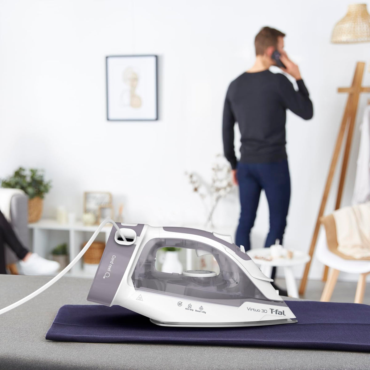 T-Fal Virtuo Steam Iron for Clothes with Retractable Cord, Portable Iron and Steamer for Clothes, Ceramic Nonstick Soleplate, 1500 Watts, Anti-Drip, Auto-Off, Scratch Resistant, Grey ๐ All In One Marketplace Canada