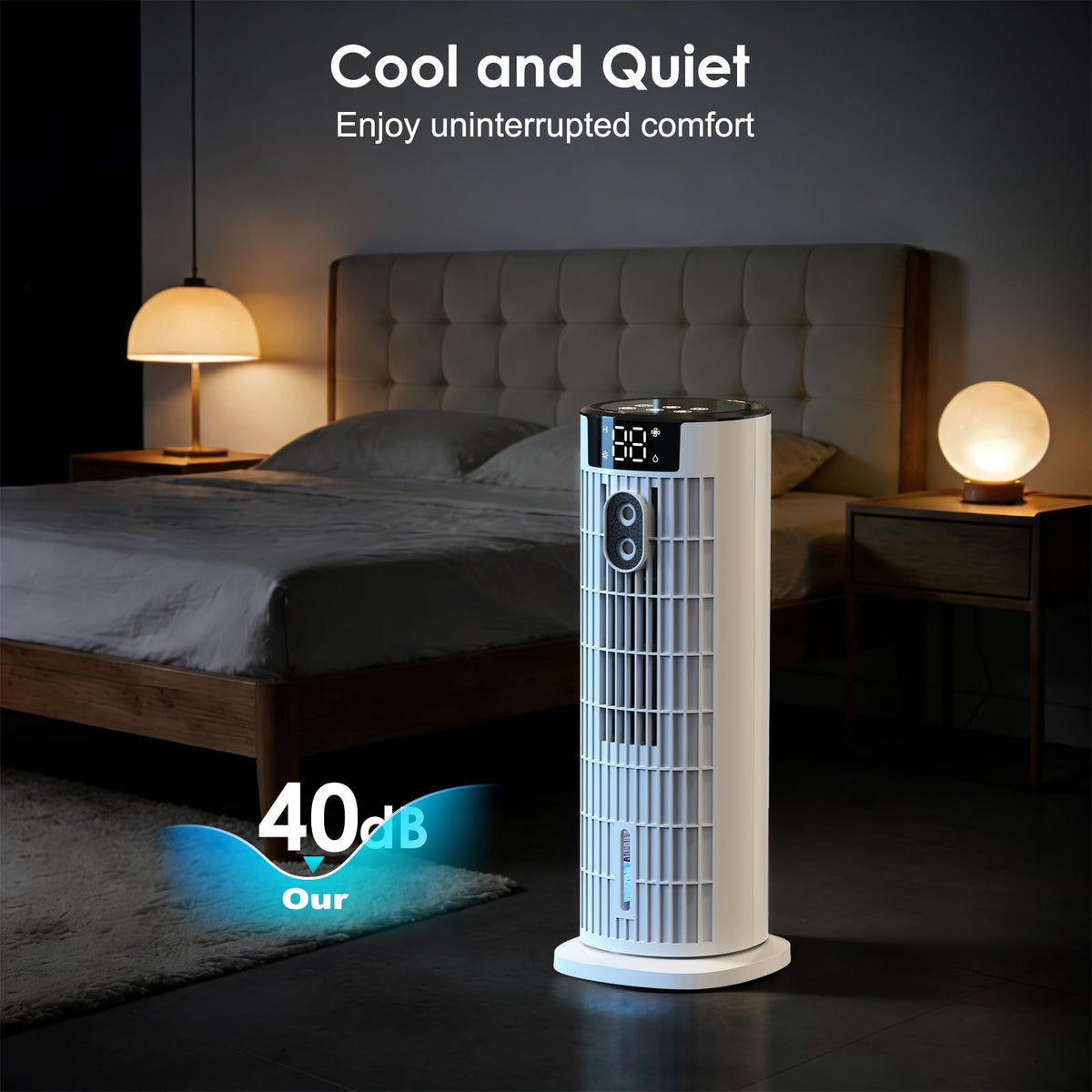 Portable Air Conditioner,1000ML Tower Fan with Remote,4-IN-1 Evaporative Air Cooler with 3 Wind Speeds&Turbo Mode,2 Mist,10H Timer,90° Oscillation Portable AC for Home,Office 🍁 All In One Marketplace Canada