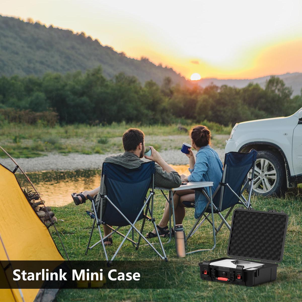 MEKEET Starlink Mini Case, IP67 Waterproof Hard case Fits Star Link Mini Dish, Portable Shoulder Dual Carry Options with Precision Cut Foam for Starlink Accessories,Ideal for Travel and Camping ๐ All In One Marketplace Canada