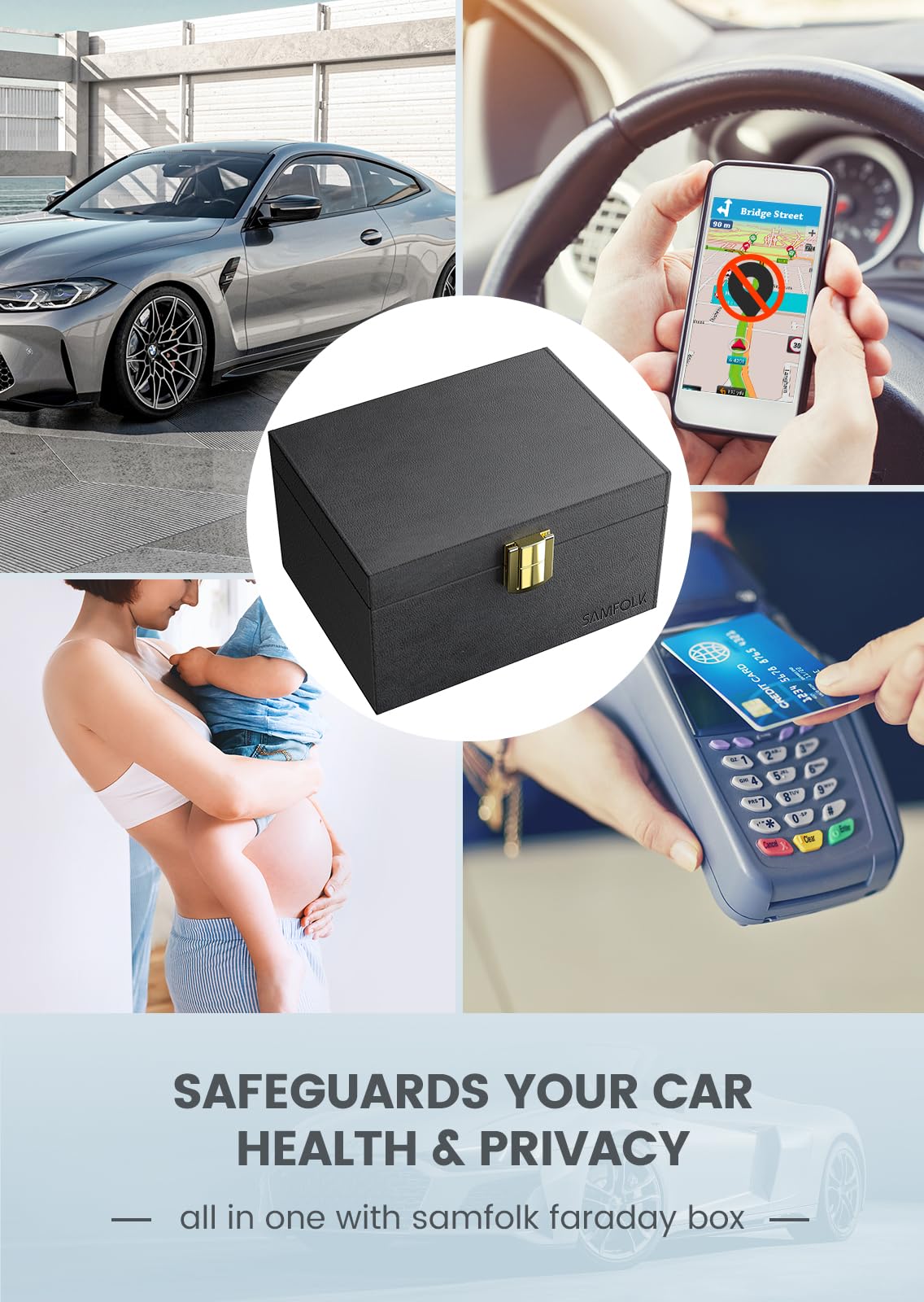 Samfolk Faraday Box with 2 Faraday Bags, Faraday Box for Car Keys, RFID Key Fob Protector Anti-Theft Key Fob Box, Anti-Theft Cages for Car Keys, Phone and Credit Card ๐ All In One Marketplace Canada