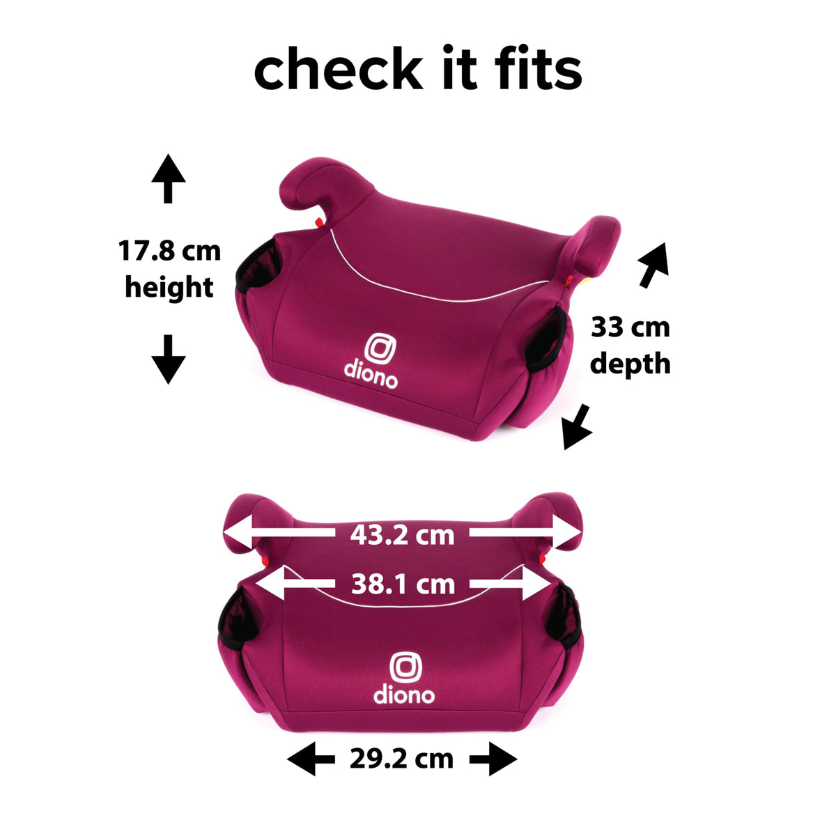 Diono Solana 2022, No Latch, Pack of 2 Backless Booster Car Seats, Lightweight, Machine Washable Covers, Cup Holders, Pink ๐ All In One Marketplace Canada
