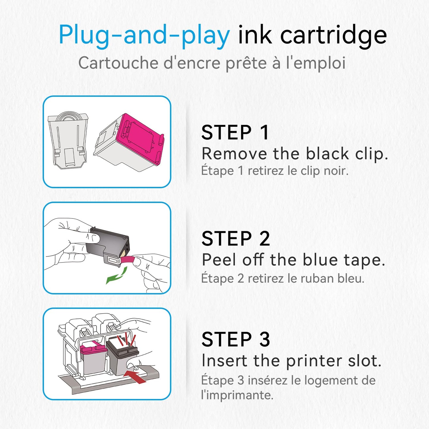 63XL Ink Cartridge Black for HP 63 Ink Cartridges for HP63 for HP63XL Black, Compatible for HP Envy 4520 4522 Officejet 3830 5255 3833 4650 DeskJet 3630 3632 1112 Printer ๐ All In One Marketplace Canada
