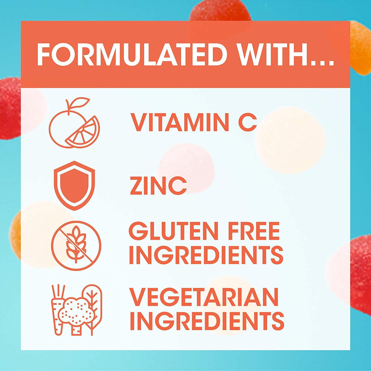 Emergen-C Immune Support Gummies, A Boost of Vitamins and Minerals, Orange, Tangerine & Raspberry Mix, 45 Gummies ๐ All In One Marketplace Canada