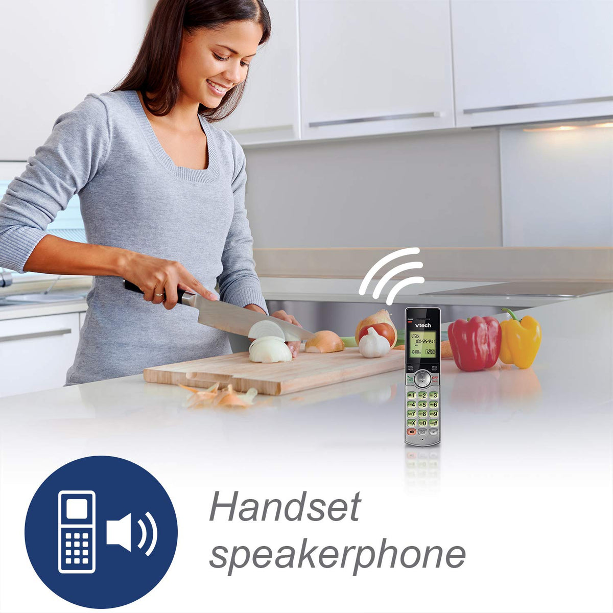 VTech DECT 6.0 Four Handset Cordless Phones with Caller ID, Backlit Keypads and Screens, Full Duplex Handset Speakerphones, Call Block, (Non ITAD Version) Silver/Black - CS6919-4 ๐ All In One Marketplace Canada