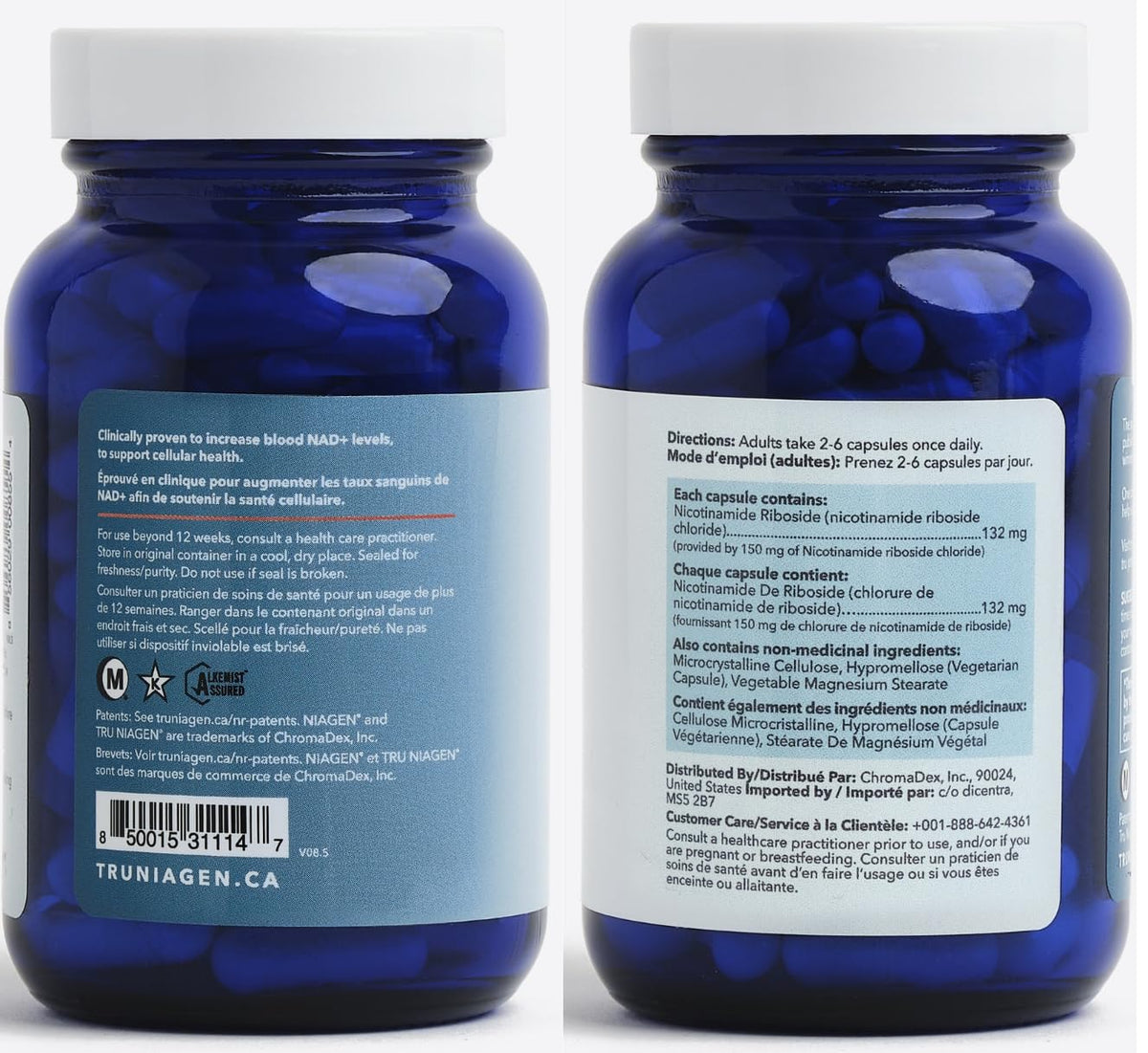 NAD Supplement 120 Capsules, 60 Servings, 300mg Per Serving, Clinically Proven to Increase NAD+, Patented Nicotinamide Riboside Vitamin B3, Cellular Health & Energy Metabolism, Health Canada Licenced ๐ All In One Marketplace Canada