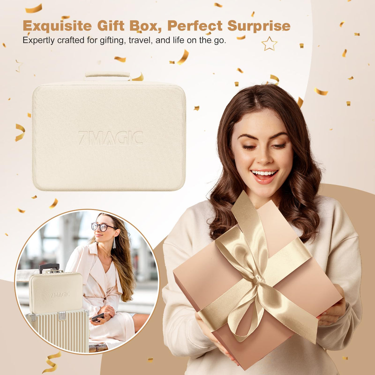 7MAGIC 7 in 1 Hair Styler & Hair Dryer Brush,110,000 RPM High-Speed Negative Ionic Hot Air Styler, 1400W Powerful Blow Dryer Brush & Multi-Style for Straight,Wavy, Curly, and Coily Hair,Champagne Gold ๐ All In One Marketplace Canada