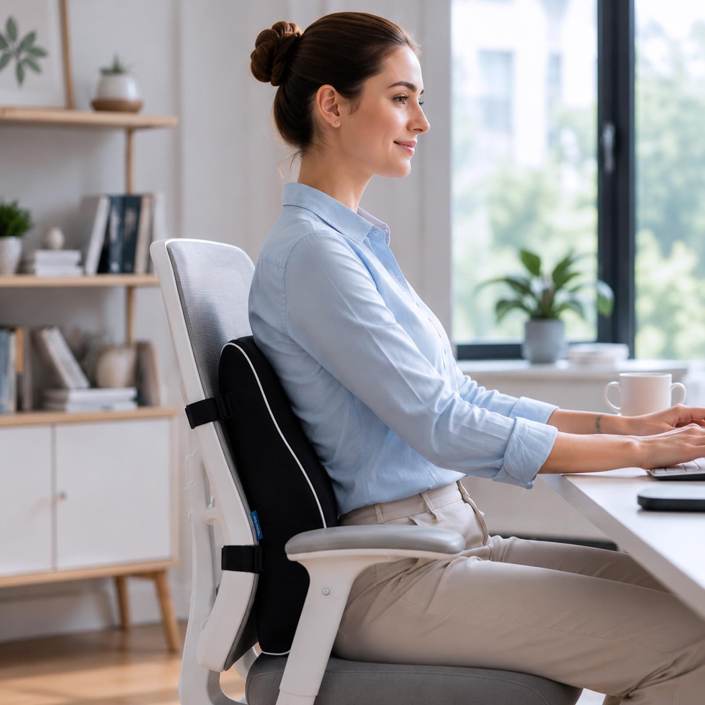 QUTOOL Lumbar Support Pillow for Office Chair, High-Density Memory Foam Back Cushion with Dual Adjustable Straps, Breathable 3D Mesh Cover, Ergonomic Back Support for Everyday Sitting ๐ All In One Marketplace Canada