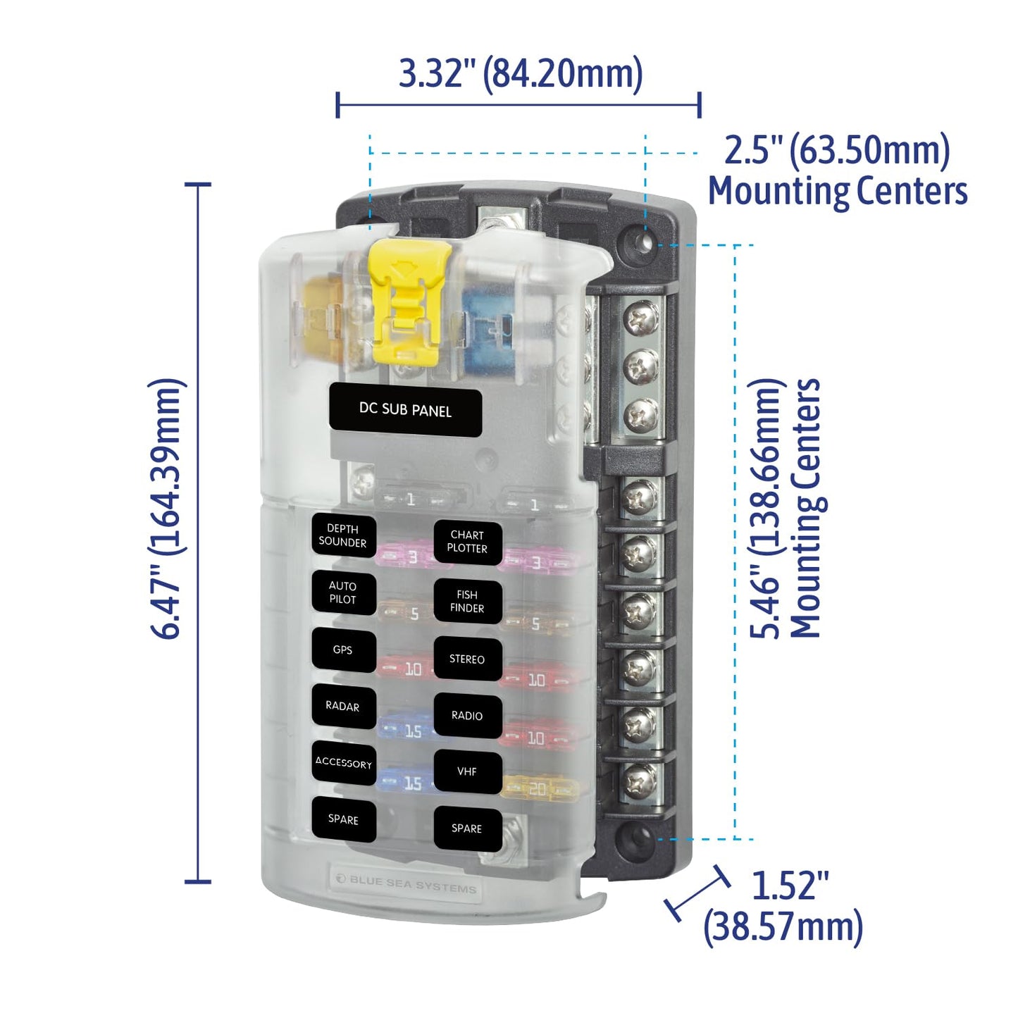 Blue Sea Systems ST Blade Fuse Block - 12 Circuits with Negative Bus & Cover ๐ All In One Marketplace Canada