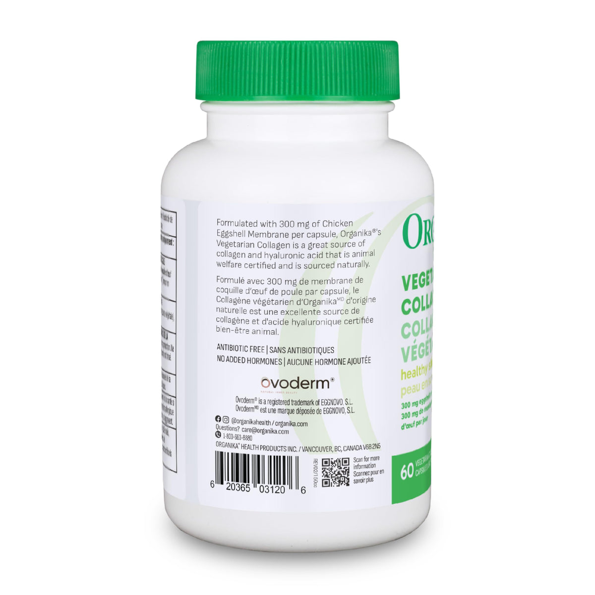 Organika Canadian-Made Vegetarian Collagen - Sourced From Natural Eggshell Membrane | For Healthier Skin, Hair, Nails and Joints - 60vcaps ๐ All In One Marketplace Canada