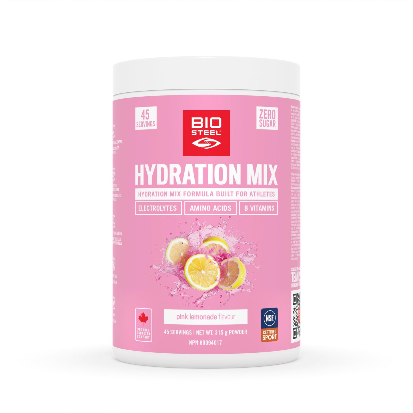 BioSteel Hydration Mix, Great Tasting with Zero Sugar, and No Artificial Flavours or Preservatives, Pink Lemonade, 45 Servings per Tub, Powder đ All In One Marketplace Canada