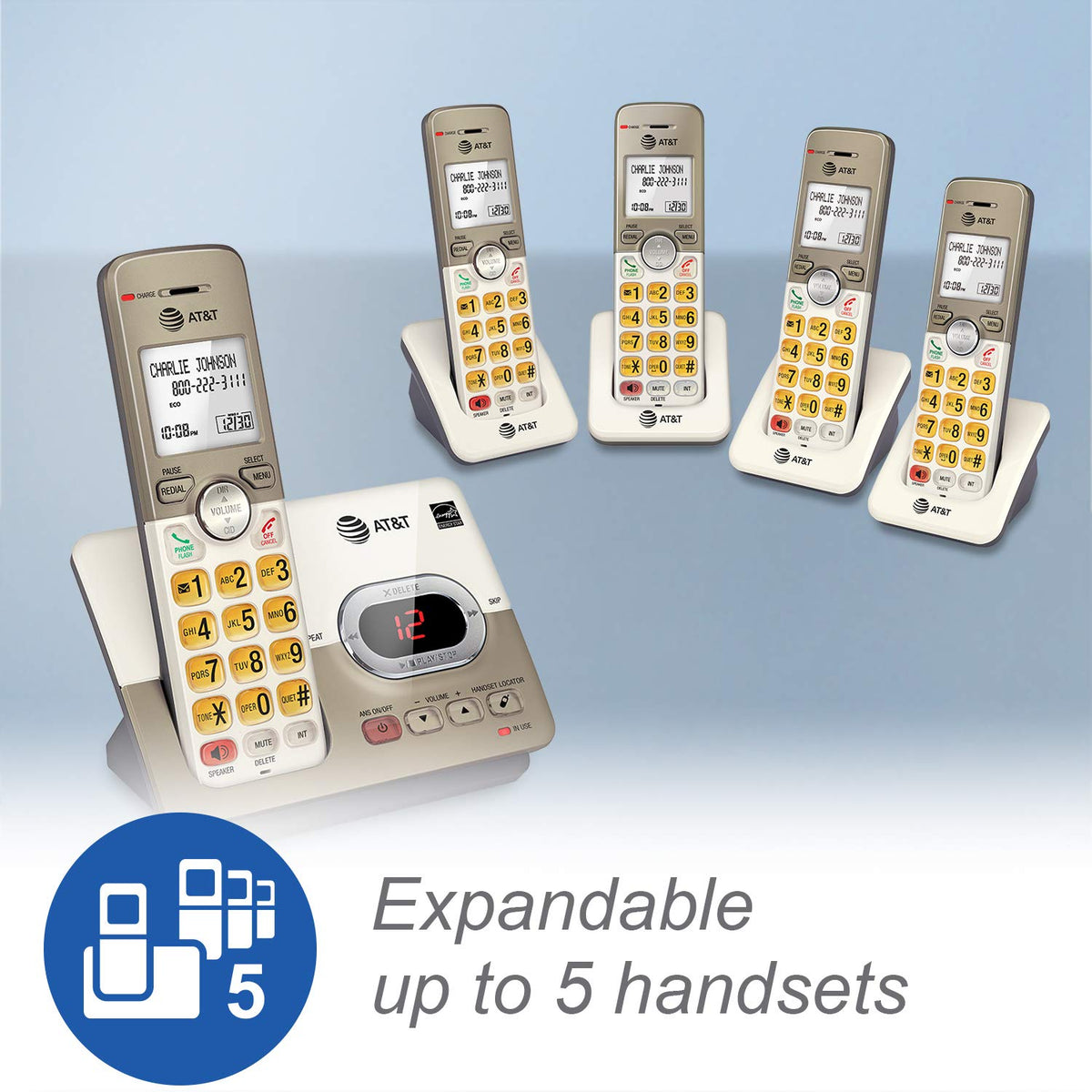 AT&T EL52203 2-Handsets Cordless Phone System with Answering System, Caller ID/Call Waiting - DECT 6.0 - Upto 14 Minutes Recording Time ๐ All In One Marketplace Canada