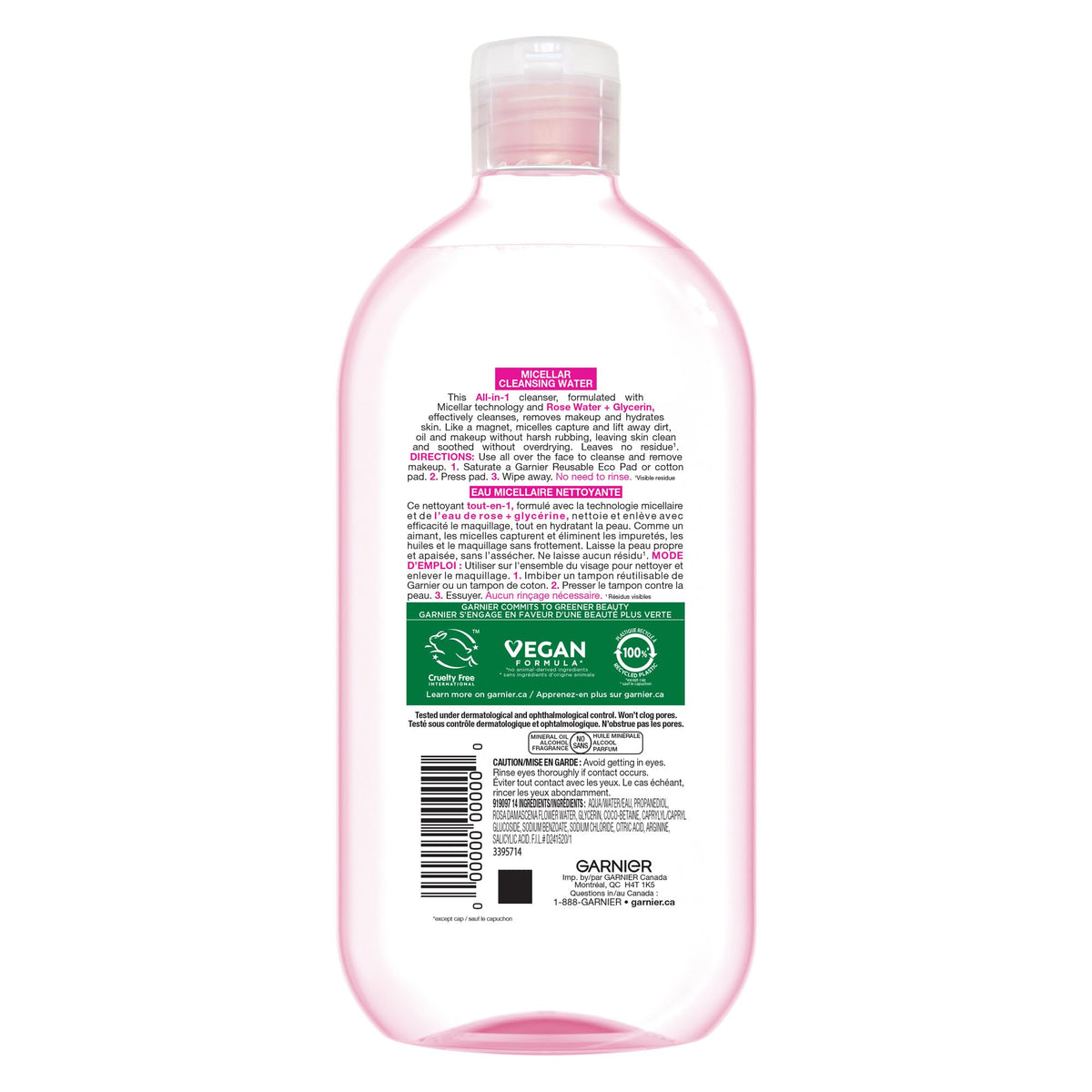 Garnier Micellar Cleansing Water, All-In-One Hydrating Makeup Remover, Face Cleanser With Rose Water & Glycerin, Hypoallergenic, Sensitive to Dry Skin, 700ml ๐ All In One Marketplace Canada
