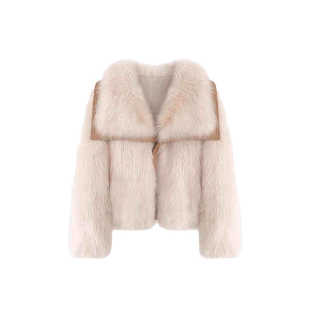 Women’s Youth-Style Faux Fox Fur Coat – Soft Plush Warm Winter Jacket