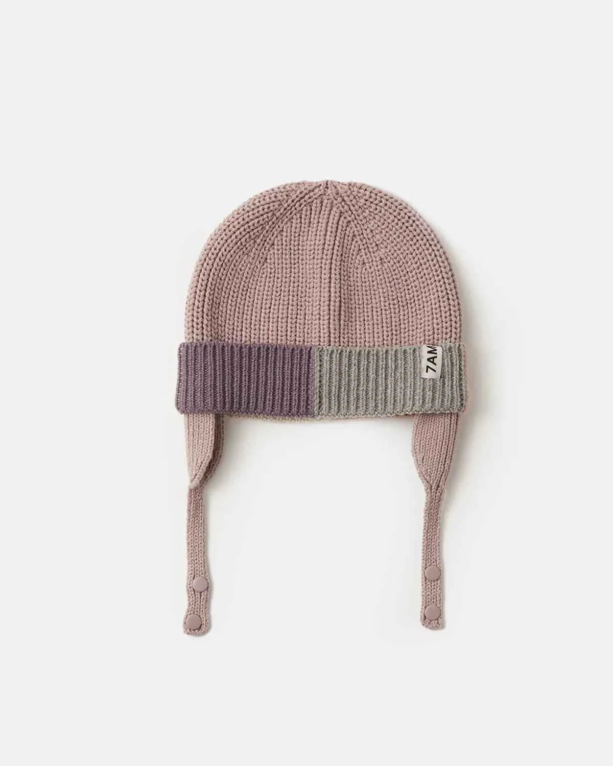 Chunky Beanie Ear Flap| Ash Rose Multicolor | 7am